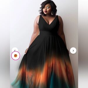 Xpluswear Design Formal Elegant Black Gradient V Neck Tulle Maxi Dresses